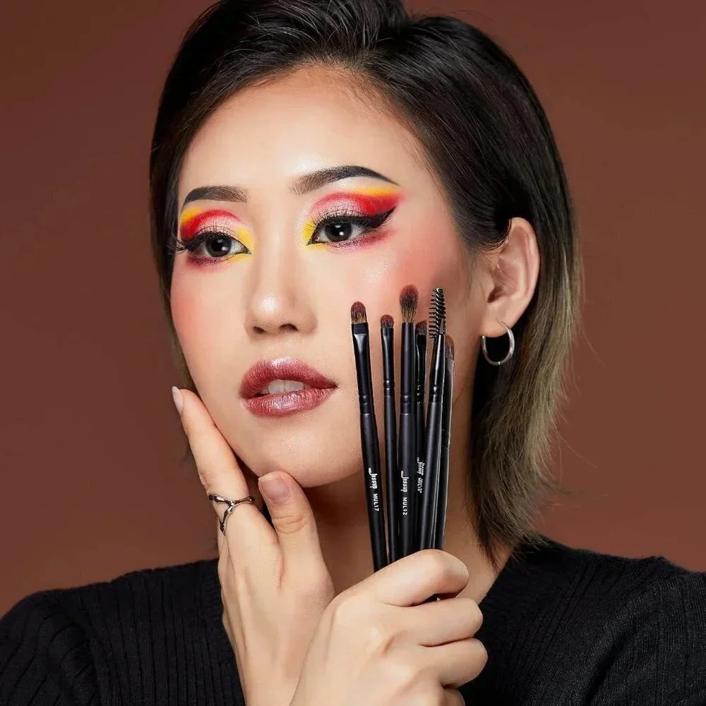 Jessup Eye Brushes Set,  Vegan Makeup Brushes 16pcs Premium Synthetic Black T272 - Picture 6 of 9